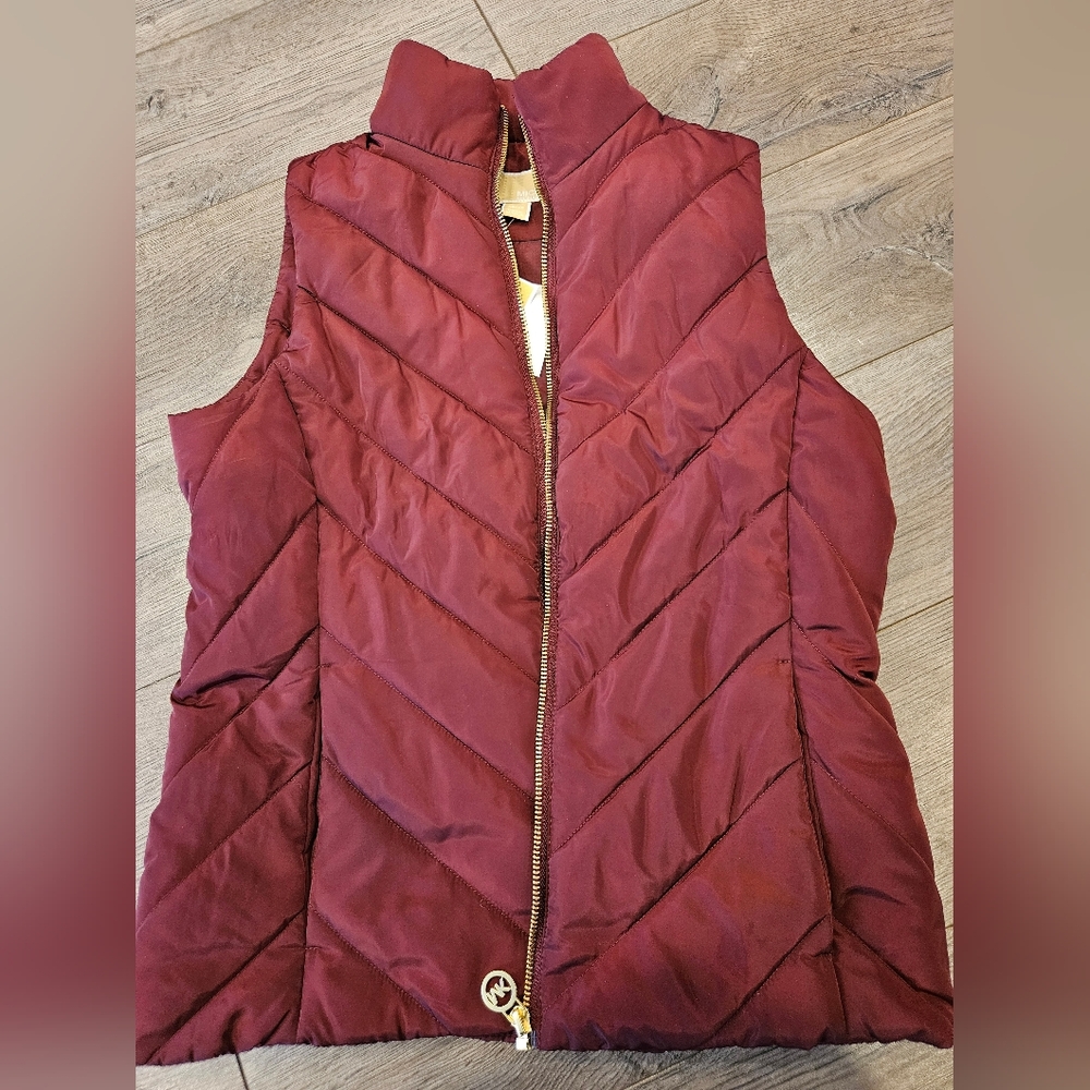 Michael Kors Burgundy Quilted Vest - Size XS